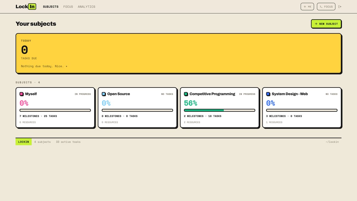 LockIn — study and resource hub — light theme